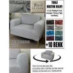 %100 Pamuk Fransız Kumaş Tekli Komple Giydirme Tekli & Berjer , Bohem, Porto, Vb Model Koltuk Kılıfı - 80 x 100 cm - Açık Gri