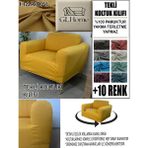 %100 Pamuk Fransız Kumaş Tekli Komple Giydirme Tekli & Berjer , Bohem, Porto, Vb Model Koltuk Kılıfı - 80 x 100 cm - Hardal