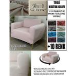 %100 Pamuk Fransız Kumaş Tekli Komple Giydirme Tekli & Berjer , Bohem, Porto, Vb Model Koltuk Kılıfı - 80 x 100 cm - Pudra
