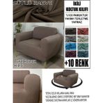 %100 Pamuk Fransız Kumaş Tekli Komple Giydirme Tekli & Berjer , Bohem, Porto, Vb Model Koltuk Kılıfı - 80 x 100 cm - Sütlü Kahve