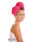 %100 Pamuk Fuşya Havlu Bone Saç Kurutma Bonesi Kafa Havlusu Duş Banyo Bonesi Islak Saç Kurulama Bone - 100 cm