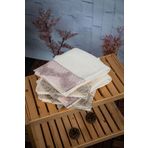 %100 Pamuk İnci Güpürlü Çeyizlik 4'Lü Havlu 50X90 - Pudra - Vizon
