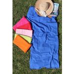 %100 Pamuk Jakarlı 70x150 Plaj Havlusu MAVİ