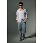 "%100 Pamuk Jean Kumaş Düz Paça Günlük Baggy Erkek Pantolon @mantova - Mavi - 32 - 34