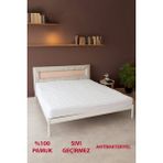 %100 Pamuk Kapitone Fitted Full Kenar Sıvı Geçirmez Yatak Koruyucu Alez Tek-Çift Kişilik-Beyaz - 70 x 140 cm