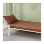 %100 Pamuk Lastikli Çarşaf Çift Kişilik Yatak için 15 cm Derin Cepli Kahverengi 90x190+15 cm Yatak Koruyucu Yumuşak ve Nefes Alabilir, Makinede Yıkanabilir Üstün Kalite Pamuklu Yatak