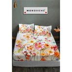 %100 Pamuk Lastikli Çarşaf Özel Tasarım 5d Dijital 60 Tel Dancing Roses - Pudra - Yeşil - 160 x 200