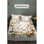 %100 Pamuk Lastikli Çarşaf Özel Tasarım 5d Dijital 60 Tel White - Beyaz - 160 x 200