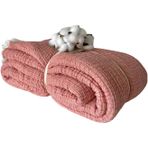 %100 Pamuk Muslin Battaniye 4 Katlı Yatak Örtüsü Yumuşak Türk Pamuğu Muslin Yatak Örtüsü Ters Çevrilebilir Örtü Terro Cotta Boyut Seçenekleri (160x230 cm 63x90 inç)
