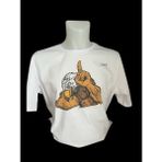 100 % Pamuk O Yaka Erkek T-Shirt Tekstil Üzerine Doğrudan Baskı ile - 001-Beyaz