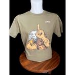 100 % Pamuk O Yaka Erkek T-Shirt Tekstil Üzerine Doğrudan Baskı ile - 2XL - Haki