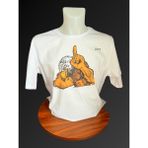 100 % Pamuk O Yaka Erkek T-Shirt Tekstil Üzerine Doğrudan Baskı ile - XL - 001-Beyaz