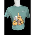 100 % Pamuk O Yaka Erkek T-Shirt Tekstil Üzerine Doğrudan Baskı ile - XL - 09H-Yeşil