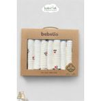 %100 Pamuk Organik Bebek Ağız Mendili 7'li Set, 25X25 cm Yumuşak&hipoalerjenik - Beyaz - 0 - 6 Yaş