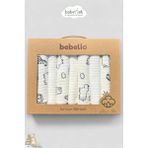 %100 Pamuk Organik Bebek Ağız Mendili 7'li Set, 25X25 cm Yumuşak&hipoalerjenik - Beyaz - Siyah - 0 - 6 Yaş