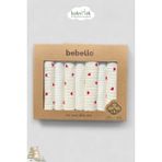 %100 Pamuk Organik Bebek Ağız Mendili 7'li Set, 25X25 cm Yumuşak&hipoalerjenik - Kırmızı - Beyaz - 0 - 6 Yaş