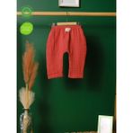 %100 Pamuk Organik Bebek Pantolonu – Yumuşak Kumaş, Esnek Bel, Unisex Tasarım - Kiremit - 6 - 12 Ay
