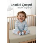 %100 Pamuk Penye Lastikli Bebek Çarşafı | Nefes Alan Yapı, Park Yatak ve Beşik Tüm Ebatlarla Uyumlu - Kahverengi - 70x110