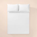%100 Pamuk Percale Lastikli Çarşaf 160X200 cm Beyaz - Pure Serisi - 160 x 200 cm