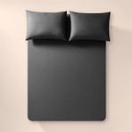 %100 Pamuk Percale Lastikli Çarşaf 180X200 cm Antrasit - Pure Serisi - 180 x 200 cm