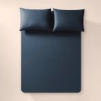 %100 Pamuk Percale Lastikli Çarşaf 180X200 cm Lacivert - Pure Serisi - 180 x 200 cm