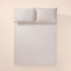 %100 Pamuk Percale Lastikli Çarşaf 200X200 cm Gri - Pure Serisi - 200 x 200 cm