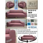%100 Pamuk Petek Kumaş 3+2+1+1 Komple Giydirme Kanepe&çekyat, Bohem, Porto, Vb. Model Koltuk Kılıfı - 180 x 240 cm - Kiremit