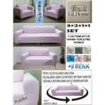 %100 Pamuk Petek Kumaş 3+2+1+1 Komple Giydirme Kanepe&çekyat, Bohem, Porto, Vb. Model Koltuk Kılıfı - 180 x 240 cm - Pudra