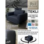 %100 Pamuk Petek Kumaş Tekli Komple Giydirme Tekli & Berjer , Bohem, Porto, Vb. Model Koltuk Kılıfı - 80 x 100 cm - Füme