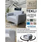 %100 Pamuk Petek Kumaş Tekli Komple Giydirme Tekli & Berjer , Bohem, Porto, Vb. Model Koltuk Kılıfı - 80 x 100 cm - Gri