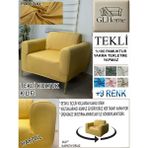 %100 Pamuk Petek Kumaş Tekli Komple Giydirme Tekli & Berjer , Bohem, Porto, Vb. Model Koltuk Kılıfı - 80 x 100 cm - Hardal