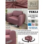 %100 Pamuk Petek Kumaş Tekli Komple Giydirme Tekli & Berjer , Bohem, Porto, Vb. Model Koltuk Kılıfı - 80 x 100 cm - Kiremit
