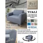 %100 Pamuk Petek Kumaş Tekli Komple Giydirme Tekli & Berjer , Bohem, Porto, Vb. Model Koltuk Kılıfı - 80 x 100 cm - Koyu Gri
