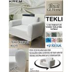 %100 Pamuk Petek Kumaş Tekli Komple Giydirme Tekli & Berjer , Bohem, Porto, Vb. Model Koltuk Kılıfı - 80 x 100 cm - Krem