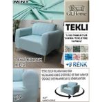 %100 Pamuk Petek Kumaş Tekli Komple Giydirme Tekli & Berjer , Bohem, Porto, Vb. Model Koltuk Kılıfı - 80 x 100 cm - Mint