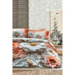 %100 Pamuk Ranforce Çeyizlik Luxury 5d Dijital Çift Kişilik Nevresim Takımı Gold Rose - Acı Kahve - 200 x 220 cm