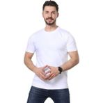%100 Pamuk Regular Fit Bisiklet Yaka Basic Düz Kısa Kollu Tişört - Beyaz