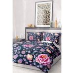 %100 Pamuk Saten Nevresim Takımı Lastikli Çarşaf Deluxe Çift Kişilik 3d Lotus