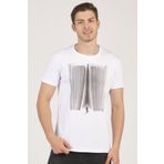 %100 Pamuk Soyut Baskılı Bisiklet Yaka Erkek T-Shirt