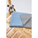 %100 Pamuk Triko Astarlı Bebek Battaniye 100x160 - MAVI_GRI