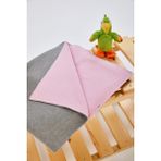 %100 Pamuk Triko Astarlı Bebek Battaniye 100x160 - PEMBE_GRI