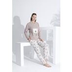 %100 Pamuk Uzun Kol Kadın Pijama Takımı 98233
