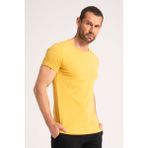 %100 Pamuk Yüksek Kalite Kumaş Erkek Tişört., Rahat Fit Kesim Sarı Erkek Tshirt - XXL