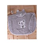 %100 Pamuk Yuvarlak Koala Çocuk Banyo ve Plaj Panço Havlu Gri