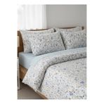 %100 Pamuklu 140X200Cm Yataklara Özel Çarşafı Lastikli Çift Kişilik Nevresim Takımı, Mavi