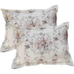 %100 Pamuklu 2 Adet Fermuarlı Volanlı Yastık Kılıfı - Beyaz - 50 x 70 cm