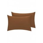 %100 Pamuklu Akfil 50X70Cm Yastık Kılıfı 2'Li (Gizli Fermuarlı), Kahverengi