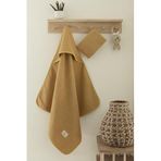 %100 Pamuklu Bebek Havlu Kundak 75x75 ve Kese HARDAL SARI