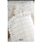 %100 Pamuklu Buldan Işi Çekyat-Koltuk Örtüsü 180x220 3538 krem