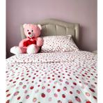 %100 Pamuklu Çilek Desenli Çocuk Nevresim Takımı - Emnvizyontekstil - Bebe Pembesi - 100 x 200 cm